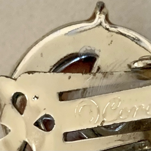 Vintage Mid-Century Coro Moonglow Confetti Milky Pink Flower Clip Earrin… - Picture 8 of 10